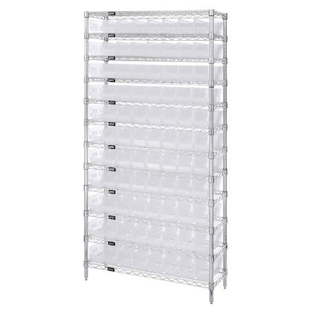 Quantum Storage Systems Bin Shelving Cabinet, 36" W, 74" H, 12" D WR12-101CL